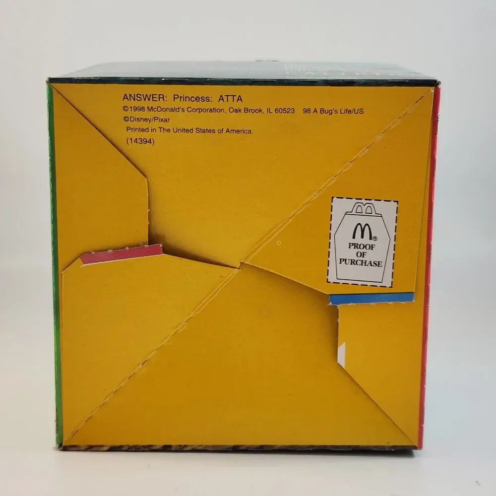 Vintage 1998 McDonald’s Happy Meal Box – Disney Pixar A Bug’s Life Movie Promo